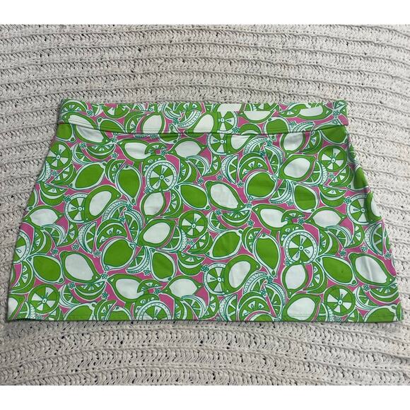 NWT Lilly Pulitzer Litzy Swim Skirt Hibiscus Pin Womens Sz Large MSRP $88 Green - Picture 1 of 9